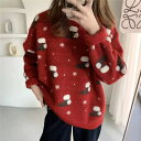 クリスマス服 サンタウェア セーター レディース 女性 春秋冬 ニット クリスマスセーター サンタセーター カジュアル トップス クリスマスプレゼント ギフト ...