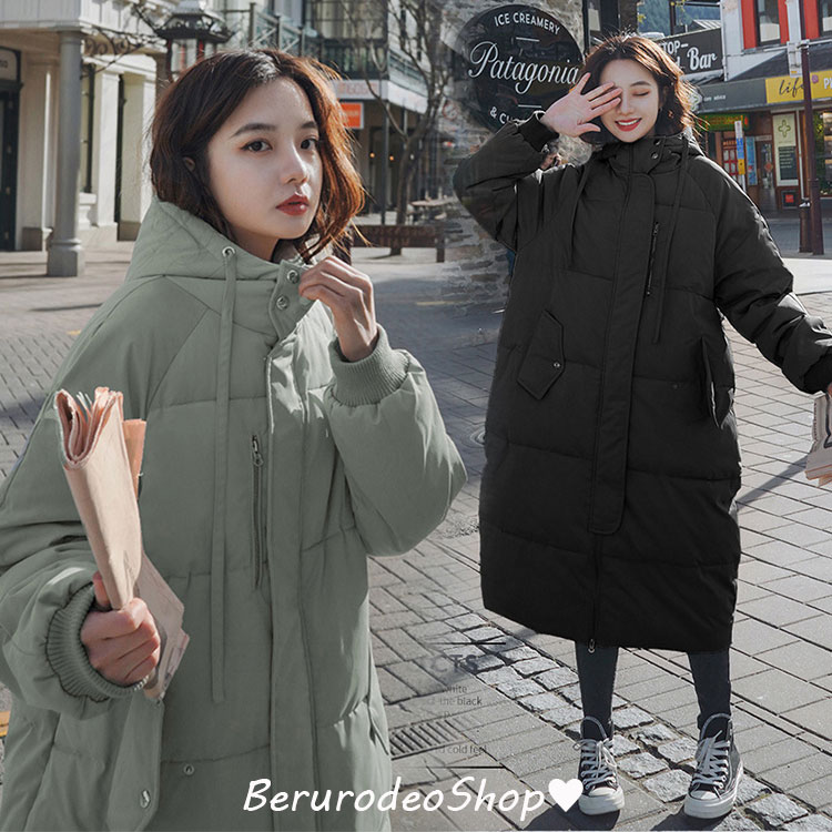 中綿コートレディース黒白20代30...