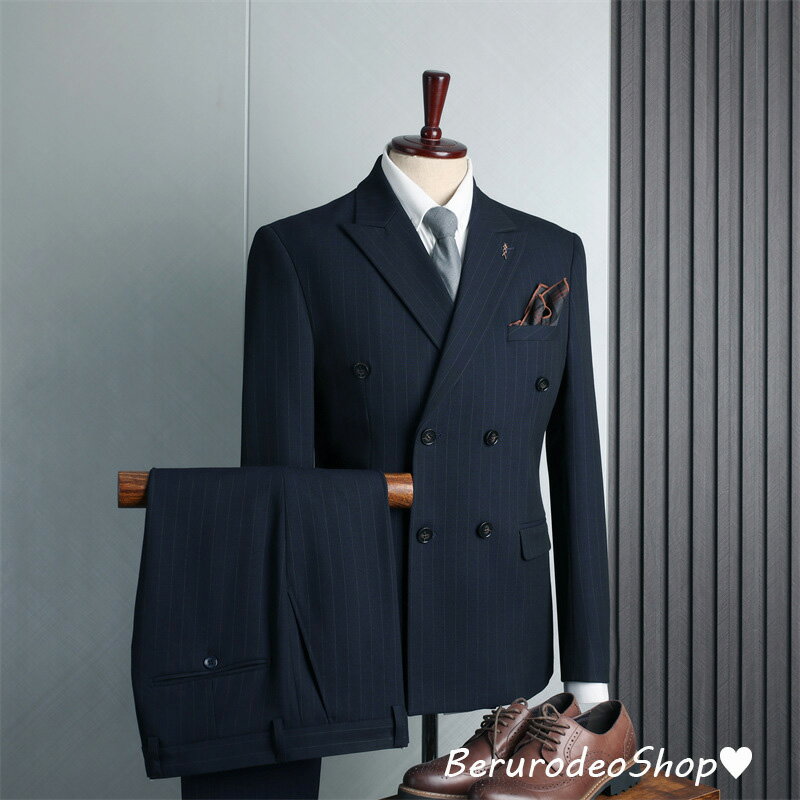 送料無料 スーツ メンズ 2点セット ブラック ネイビー ストライプ 紳士服 タキシード 黒 フォーマル 2ピーススーツ ビジネススーツ 紺色 メンズスーツ 大きいサイズ ビジネススーツ 就職活動 リクルートスーツ 通勤 OL スーツセット S M L XL 2XL 3XL 4XL