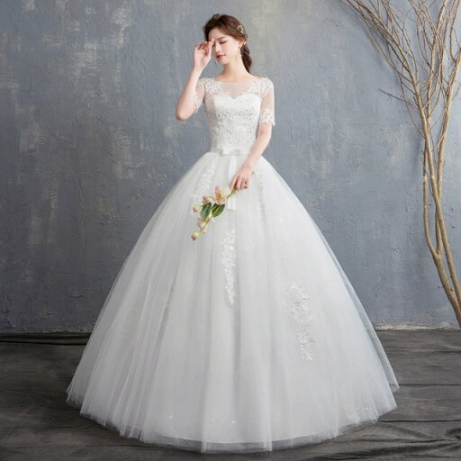 ウェディングドレス 袖あり ドレス 結婚式 花嫁ドレス レース チュール ホワイトドレス Aライン 体型カバー 着痩せ 白 二次会ドレス 披露宴 ブライダルドレス 海外挙式 シンプル 編み上げ パニエ付き 送料無料 ウェディングドレス 袖あり ドレス 結婚式 花嫁ドレス レース チュール ホワイトドレス Aライン 体型カバー 着痩せ 白 二次会ドレス 披露宴 ブライダルドレス 海外挙式 シンプル 編み上げ パニエ付き 送料無料