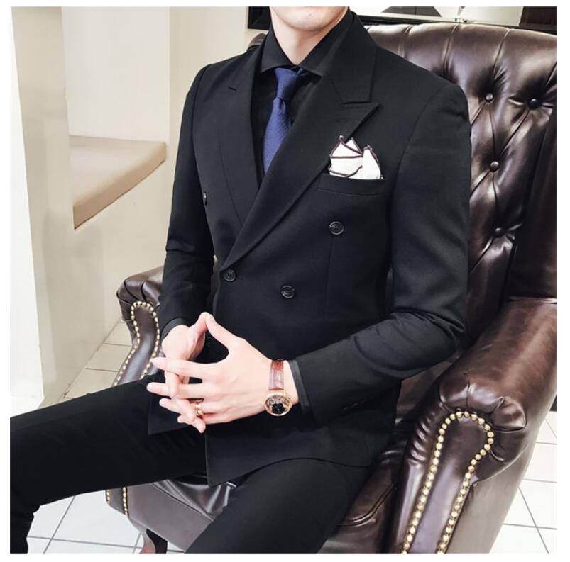 メンズスーツ スリーピース パンツスーツ メンズ タキシード ダブル 無地 3点セット 紳士服 礼服 上品 フォーマル リクルート ビジネス 通勤面接就活 オフィス お呼ばれ 結婚式 二次会 司会者 忘年会 謝恩会 入学式 卒業式 パーティー 大きいサイズ M/L/XL/XXL/XXXL