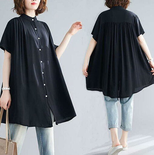 送料無料 シャツブラウス ロングシャツ 夏 シャツ チュニック シャツワンピース おしゃれ 半袖 チュニックワンピース 立ち襟 大人 おしゃれ 無地 ギャザー 前開き ボタン 春 夏 大きいサイズ 送料無料 シャツブラウス ロングシャツ 夏 シャツ チュニック シャツワンピース おしゃれ 半袖 チュニックワンピース 立ち襟 大人 おしゃれ 無地 ギャザー 前開き ボタン 春 夏 大きいサイズ