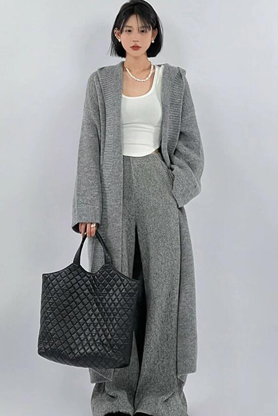 送料無料ロングカーディガン秋冬レデ...