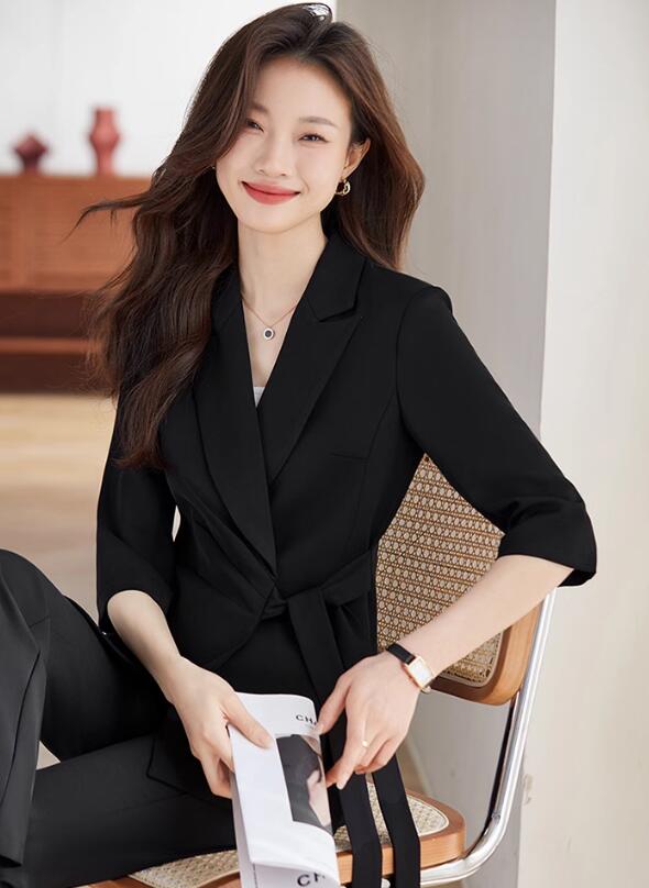 通勤お仕事服 オフィスビジネスリクルート韓国風通勤 OL 面接 入学式 入園式 結婚式 卒業式 謝恩会同窓会セレモニー フォーマルスーツセット オシャレ 大きいサイズ 気質細身着痩せスーツセット2点セット白イエロー 黒S-4XL送料無料 3