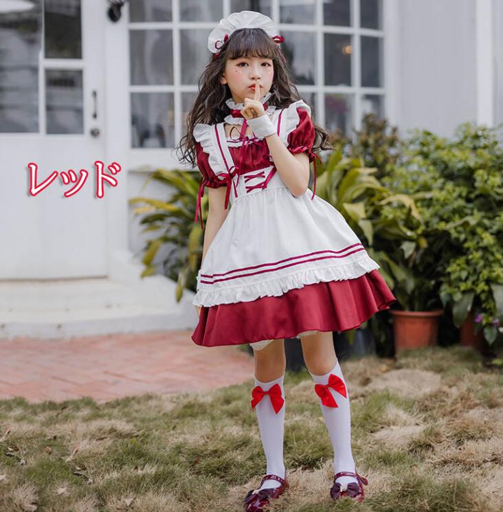 送料無料 メイド服 子供 6点セット ハロウィン コスプレ 仮装 女の子 ワンピース 半袖 可愛い ロリータ パーティー イベント 演出服 蝶結ぶ プリンセスドレス キッズ ハロウィーン お姫様 カチューシャ イベント 女児 子供ドレス 清楚 可憐 ウェイトレス 110-150 beru-10004963 ベルロデオショップ サンプル画像2