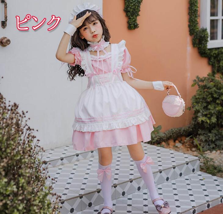 送料無料 メイド服 子供 6点セット ハロウィン コスプレ 仮装 女の子 ワンピース 半袖 可愛い ロリータ パーティー イベント 演出服 蝶結ぶ プリンセスドレス キッズ ハロウィーン お姫様 カチューシャ イベント 女児 子供ドレス 清楚 可憐 ウェイトレス 110-150 beru-10004963 ベルロデオショップ サンプル画像3