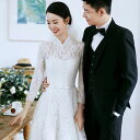 ウェディングドレス 長袖 チャイナドレス 白 レースドレス Aライン ロングドレス 結婚式 優雅 エレガント 二次会ドレス 総レース お呼ばれドレス ロング丈 ...