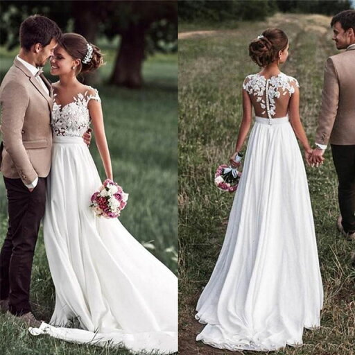 ウエディングドレス レース シフォン トレーンドレス 結婚式 白 ホワイトドレス シースル セクシー ウエディングドレス ノースリーブ 花嫁ドレス Aライン ロング ブライダルドレス 二次会 海外挙式 ドレス 披露宴 送料無料 ウエディングドレス レース シフォン トレーンドレス 結婚式 白 ホワイトドレス シースル セクシー ウエディングドレス ノースリーブ 花嫁ドレス Aライン ロング ブライダルドレス 二次会 海外挙式 ドレス 披露宴 送料無料