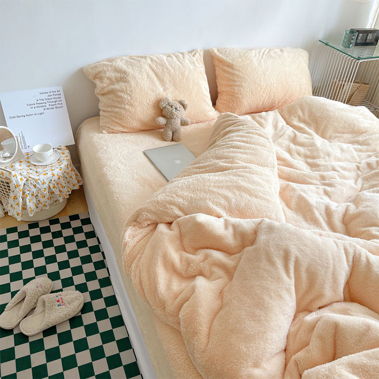 布団カバー 無地 韓国風 ブルー グリーン 冬 フランネル 敷カバーセット 起毛 暖か シングル ダブル 布団カバーセット 掛カバー ピンク イエロー グレー 寝具 3点セット 4点セット 6色選択可 ベッド用品 送料無料