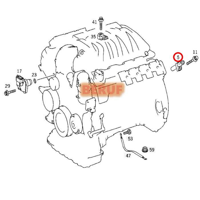 メルセデスベンツ　クランク角センサー GST製　Aクラス W169　A170 A180 A200　M266 直4　0031532828 3
