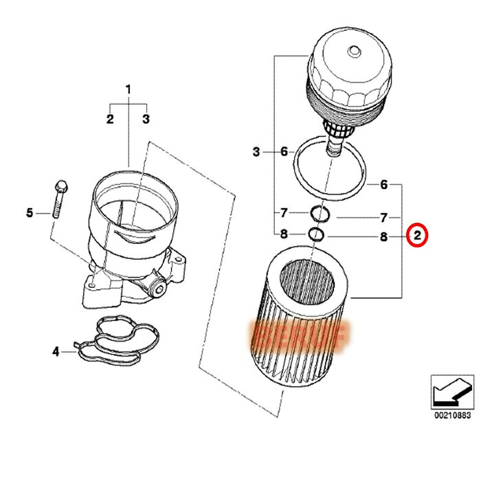 BMW　オイルフィルター　Z4シリーズ E85　2.0i　N40 N42 N43 N45 N46　11427508969 2