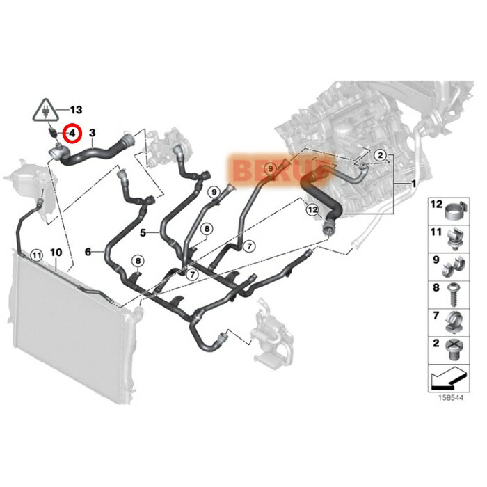 BMW　クーラントテンプセンサー HELLA製　X5シリーズ E53　3.0i 4.4i 4.6is 4.8is　FA30 FA30N FA48 FB44 FB44N FB46　13621433077