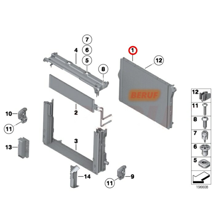 BMW / ラジエーター BEHR HELLA製 純正OEM / 7シリーズ F01 F02 / 730i 730Li / ラジエター / 17118615994