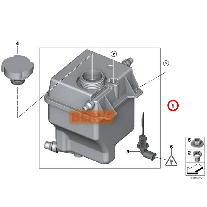 BMW　ラジエーターサブタンク BEHR HELLA製 純正OEM　X5シリーズ E53　4.4i 4.8is　FA48 FB44N　リザーバータンク　17137501959