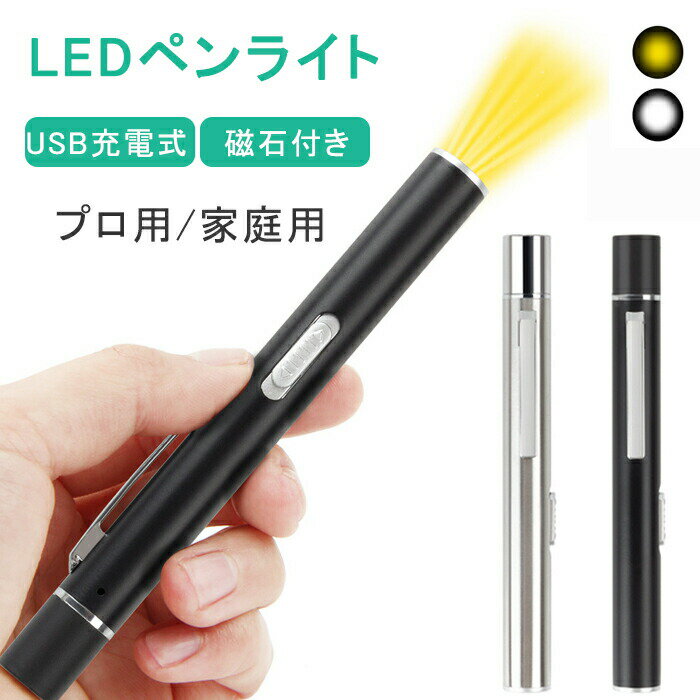 ペンライト 防災グッズ LED LEDペンライト 懐中電灯 充電式 小型 防災 磁石付き マグネット ライブ用 おすすめ 明るい 瞳孔 usb ハンディライト フラッシュライト 白色 電球色 作業灯 コンパクト 軽量 防災対策 停電対策 登山 釣り用 作業用
