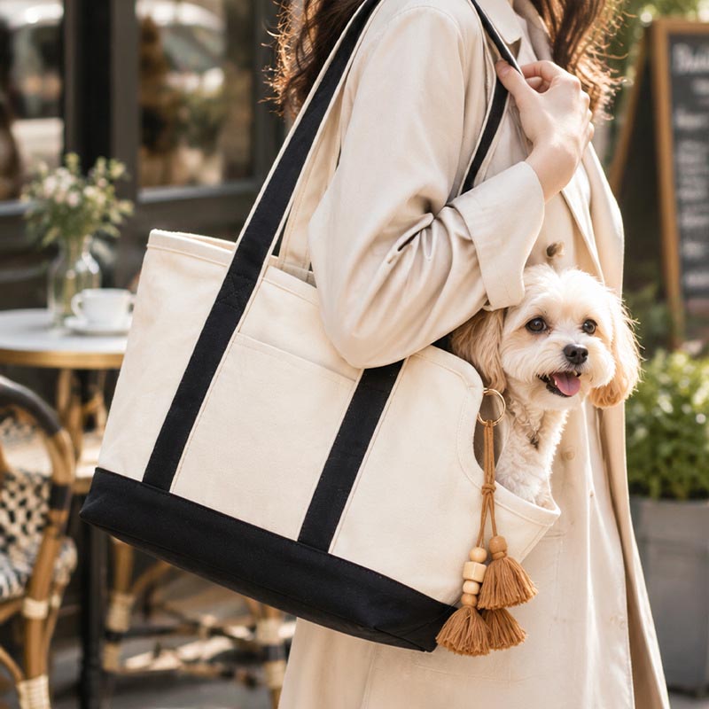 ペットキャリーバッグ トートバッグ 犬猫用 キャンバス地 お出かけ 通院 旅行 手提げ ショルダー おしゃれ かわいい 小型犬 猫/電車移動/お出かけ/ドライブアウドドア 犬 猫 ウサギ 楽天海外通販