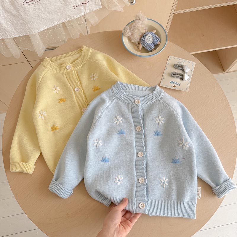 【】キッズ セーター 子供服 カーディガン 女の子 ニット 長袖 お花 刺繍 フリル 前開き トップス 春秋 羽織り 可愛い おしゃれ パステルカラー 春秋冬 暖かい クリスマス 誕生日 プレゼント 入園 入学 幼稚園 小学生 楽天海外通販