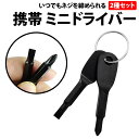 \50%offクーポン有/ ミニ ドライバー 2種類 セット プラス マイナス ドライバー 2種 2本 工具 軽量 携帯 ネジ ねじ キーリング キーホルダー ...