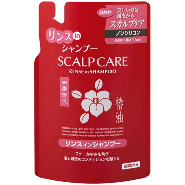 熊野油脂 四季折々 薬用 椿油スカルプケア リンスインシャンプー 350ml 24本セット 【ケース販売】