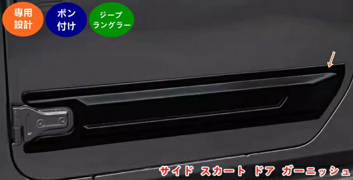 ジープ・ラングラー 4代目 JL 用 ドア モール ドアトリム ガーニッシュ サイドスカート サイドドア ガ..