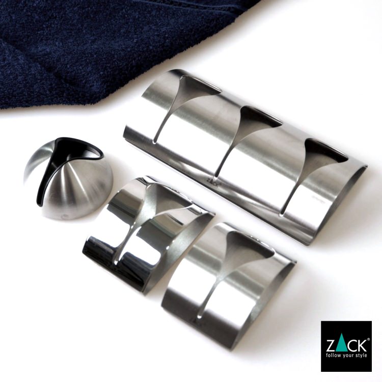 Lot販売あり Zack社 ステンレス製 ヘアライン マット 艶消し シルバー フック クリップ 簡単 接着 シールタイプ おすすめ 大人気 タオルクリップ Zack 409 Loft タオル掛け タオルばさみ 優れた品質 リビング かっこいい 上質 ドイツ インダストリアル タオルハンガー