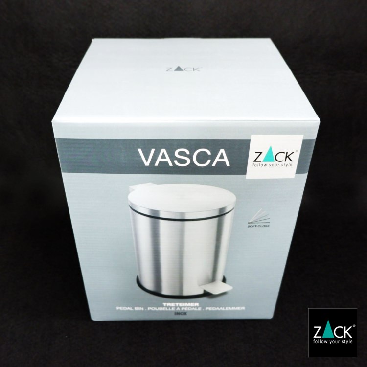 ペダルビン|ZACK 40300 VASCA ペーパーバスケット ゴミ箱 ごみ箱 サニタリーボックス 蓋付き キッチン 収納 ステンレス 高級 ホテルライク インダストリアル ドイツ デザイナーズ HL [在庫有り] [2]