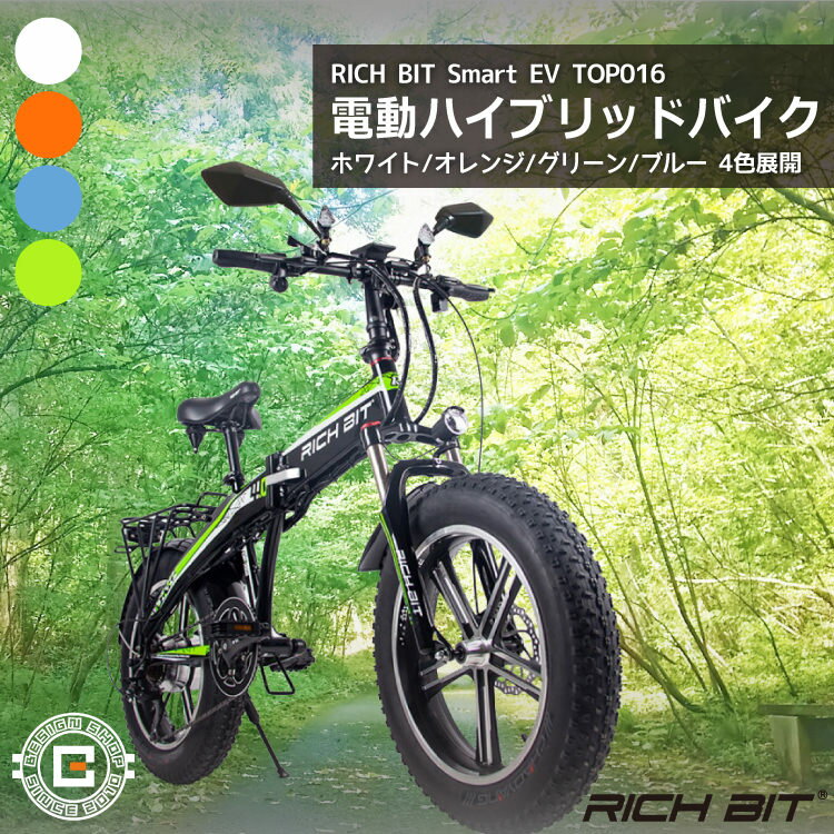 【ペダル付原付】フル電動 RICHBIT Smart EV TOP016 グリーン｜リッチビット 緑 スマートEV 電動バイク 電動スクーター コンパクト 原付 公路走行可能 沖縄と離島配送不可 送料無料 全4色展開 かっこいい 次世代型モビリティ [在庫有り]