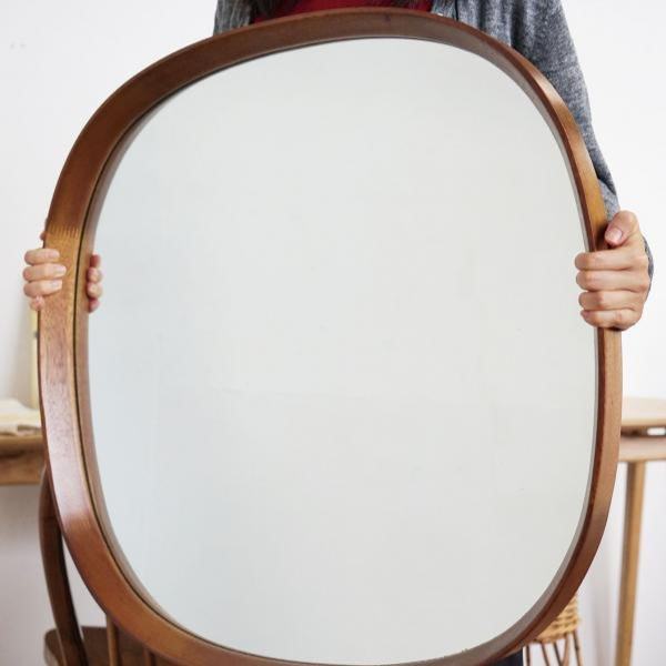 クルベ 木材で作ったウォールミラー (エリップス)| HS2950 デザイン家具 収納家具 一般商品 インテリア リビング ダイニング 家具 モダン デザイン ナチュラル デザインファニチャー [2]