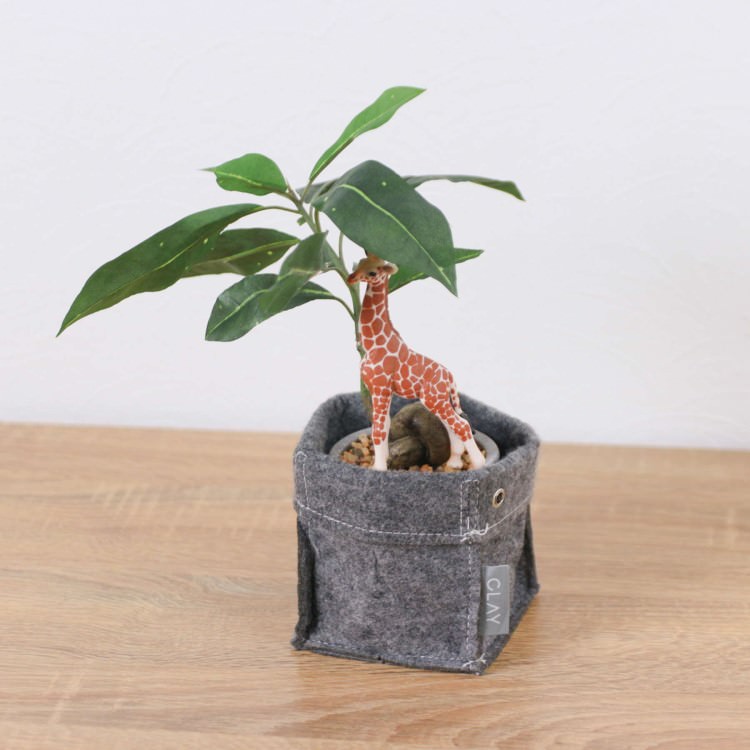 シュライヒ キリン パキラ フェルトポット 32cm｜GLA-1522FC アーティフィシャルグリーン 人工観葉植物..