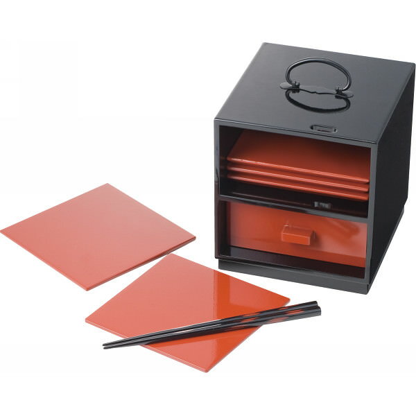 紀州塗 蔵 手提げ菓子器揃 黒と朱|菓子箱 重箱 セット 食器 和食器 のし対応 ラッピング対応 個包装 選べる 包装紙 おまとめ注文 ご自宅用 プレゼント 贈...