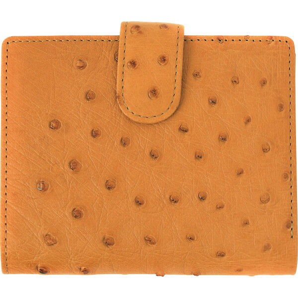 オーストリッチ ベルト付折財布 イエロー｜革製品 ご自宅用 プレゼント 贈り物 ギフト 贈答用 高級贈答..