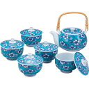 有田焼 福丈窯 染錦緑彩桜絵 番茶器揃|湯呑 セット 和食器 食器 ご自宅用 プレゼント 贈り物 ギフト 贈答用 高級贈答品 カタログギフト 送料無料