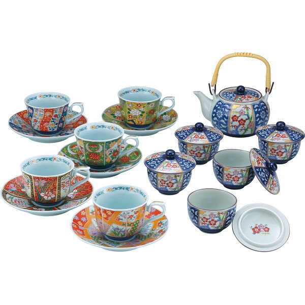 波佐見焼 友禅華絵 珈琲&土瓶番茶器|和食器 食器 ご自宅用 プレゼント 贈り物 ギフト 贈答用 高級贈答品 カタログギフト 送料無料