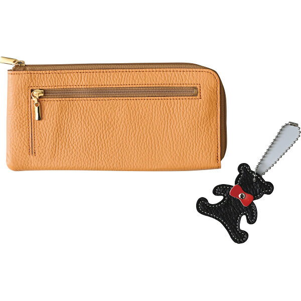 良品工房 日本製牛革ラウンド財布(ストラップ付) キャメル｜革製品 ご自宅用 プレゼント 贈り物 ギフト..