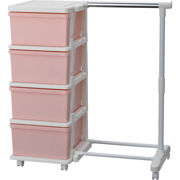 For Nursery - キッズカラー4段チェスト(パイプハンガー付)｜収納 チェスト ラック 家具 ベビー キッズ ご自宅用 プレゼント 贈り物 ギフト 贈答用 高級贈答品 カタログギフト 送料無料