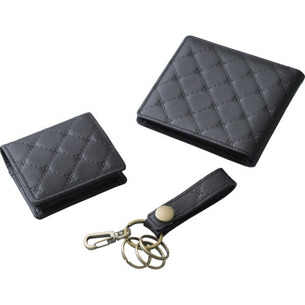 U, 吉 - 良品工房 日本製牛革小物3点セット｜お財布 セット 革製品 装身具 小物 ご自宅用 プレゼント 贈り物 ギフト 贈答用 高級贈答品 カタログギフト 送料無料