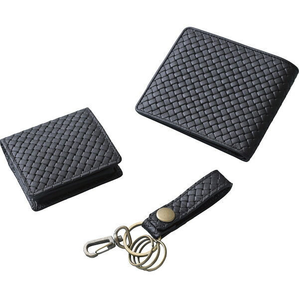 C, L, R, W - 良品工房 日本製牛革小物3点セット｜お財布 セット 革製品 装身具 小物 ご自宅用 プレゼント 贈り物 ギフト 贈答用 高級贈答品 カタログギフト 送料無料