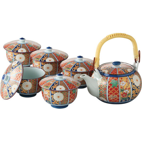 樂天商城 - 波佐見焼 金彩古伊万里 蓋付茶器揃｜湯のみ セット 陶器 のし対応 ラッピング対応 個包装 選べる 包装紙 おまとめ注文OK ご自宅用 プレゼント 贈り物 ギフト 贈答用 カタログギフト 送料無料