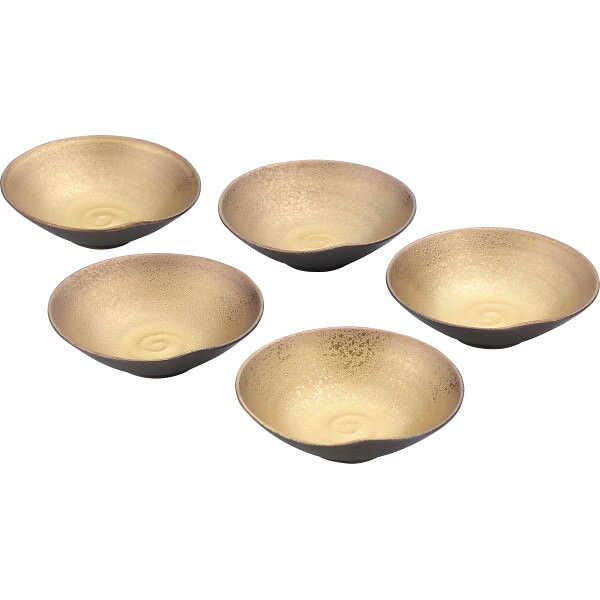 波佐見焼 小鉢ゴールド5個セット｜小鉢 セット 和食器 食器 陶器 ご自宅用 プレゼント 贈り物 ギフト ..