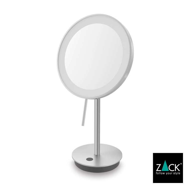 楽天市場 Led メイクアップミラー X5倍 ヘアライン仕上げ Zack Alona Led付き 5倍ズーム ミラー スタンドミラー 卓上 鏡 片面鏡 鏡 メイク ステンレス おしゃれ 雑貨 かっこいい 上質 高級 ホテルライク 男前インテリア インダストリアル ドイツ デザイナーズ