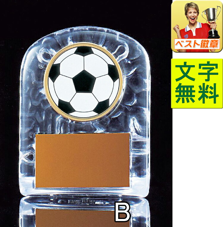 サッカー【文字無料】サッカー楯（アクリル製）　V128-Bサイズ●高さ112mm（トロフィー/ベスト徽章/優勝カップ/盾/サッカー）サッカー　フットサル　フットボール　リフティング　最優秀選手　優秀選手賞　ゴール　アシスト　ヘディング