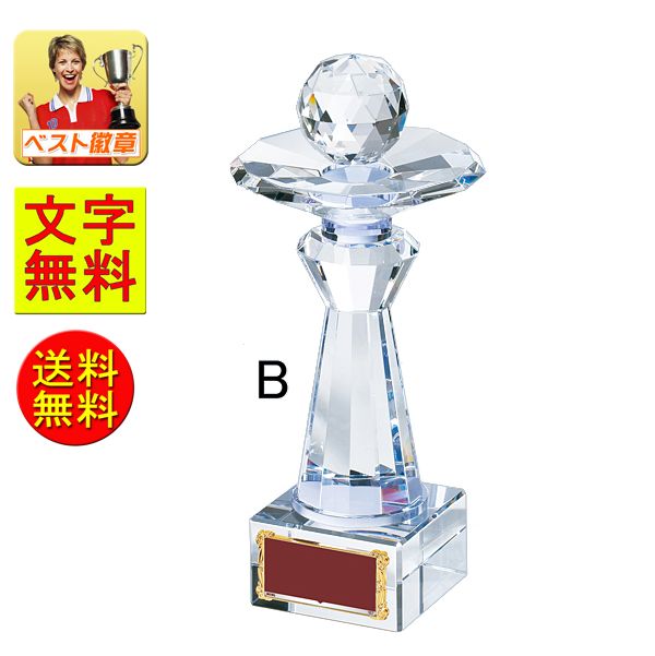 トロフィー【送料無料&文字彫刻無料】【ガラス】 ガラストロフィー VC3509-Bサイズ 255mmクリスタル | クリスタルトロフィー クリスタルガラス 名入...
