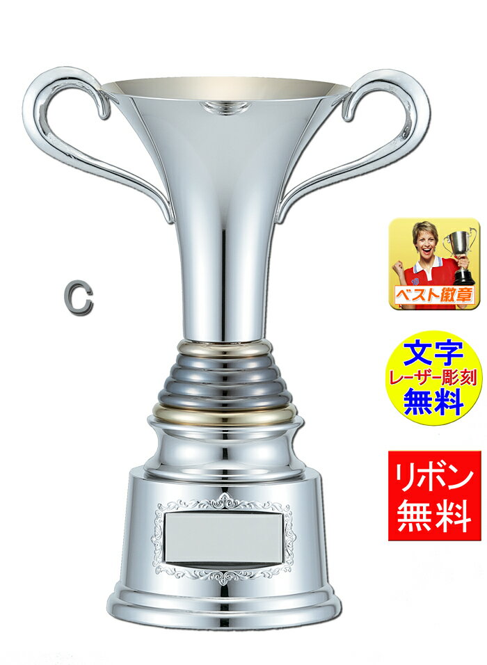 優勝カップ　送料無料　文字無料　高さ285mm優美な優勝カップ C　トロフィー　優勝カップ　ゴルフ　野球　サッカー　バスケットボール　バレーボール　グラウンドゴルフ　相撲　柔道　剣道　空手　優勝カップ　ゴルフコンペ　ダンス　音楽　ブラス　コンテスト　W-LS353-C