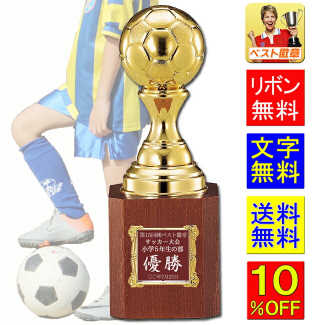 トロフィー サッカー　文字無料　送料無料 　205mm　10％OFF　サッカー　フットサル　フットボール　リフティング　最優秀選手　優秀選手賞　ゴール　アシスト　ヘディング　ハットトリック　MVP　MIP　W-VC4548（サッカー）