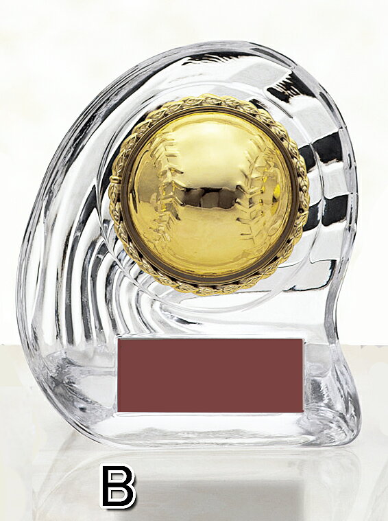 野球 盾　レーザー文字無料　高さ120mm トロフィー 楯　野球　ベースボール　最優秀選手賞　MVP　ゴールデングラブ　首位打者　打率　盗塁王　打点王　ホームラン王　ガラス　名入れ　ベストナイン　ボール　優秀選手賞　MIP　優勝　球　野球ボール　W-MCL6222-7-B