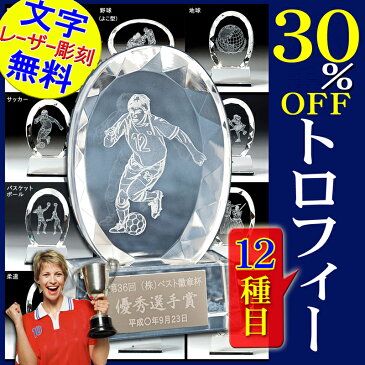 トロフィー　名入れ 文字無料・30％OFF ガラス盾（12種目から選択) 高さ105mm S-811 ガラストロフィー 名入れ　ガラス ゴルフトロフィー クリスタルトロフィー コンペ クリスタル 記念品 ゴルフコンペ 優勝カップ サッカー　野球　ダンス　陸上　地球　剣道　空手　柔道