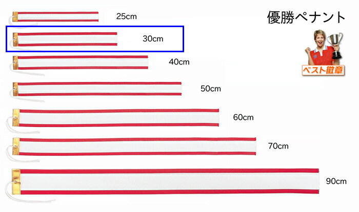 優勝ペナント（無地）●サイズ300mm（30cm）トロフィー・優勝カップ用