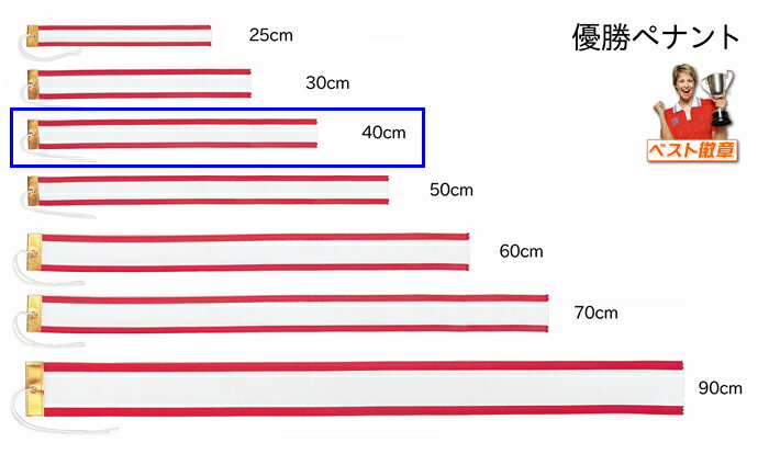 優勝ペナント（無地）サイズ●400mm（40cm）トロフィー・優勝カップ用 1