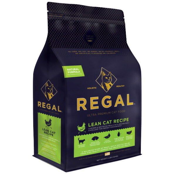 [2024年7月上旬入荷予定]リーガルリーンキャットレシピー 1.8kg【REGAL、LEAN RECIPE 、キャットフード、リーガルフード、ダイエットフ..