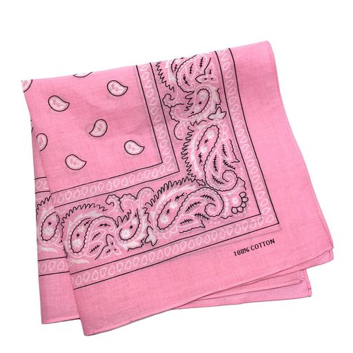 [Trifong]バンダナペイズリー三角巾おしゃれ大人ピンク綿100%コットン大きめカシューナッツ柄ばんだな..